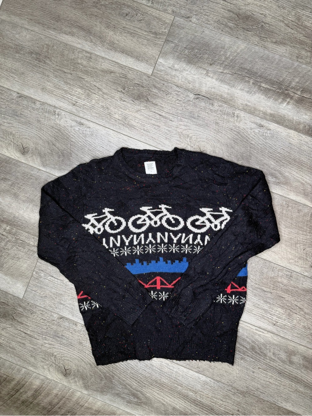 Women’s Bicycle Pattern Crewneck Sweater S